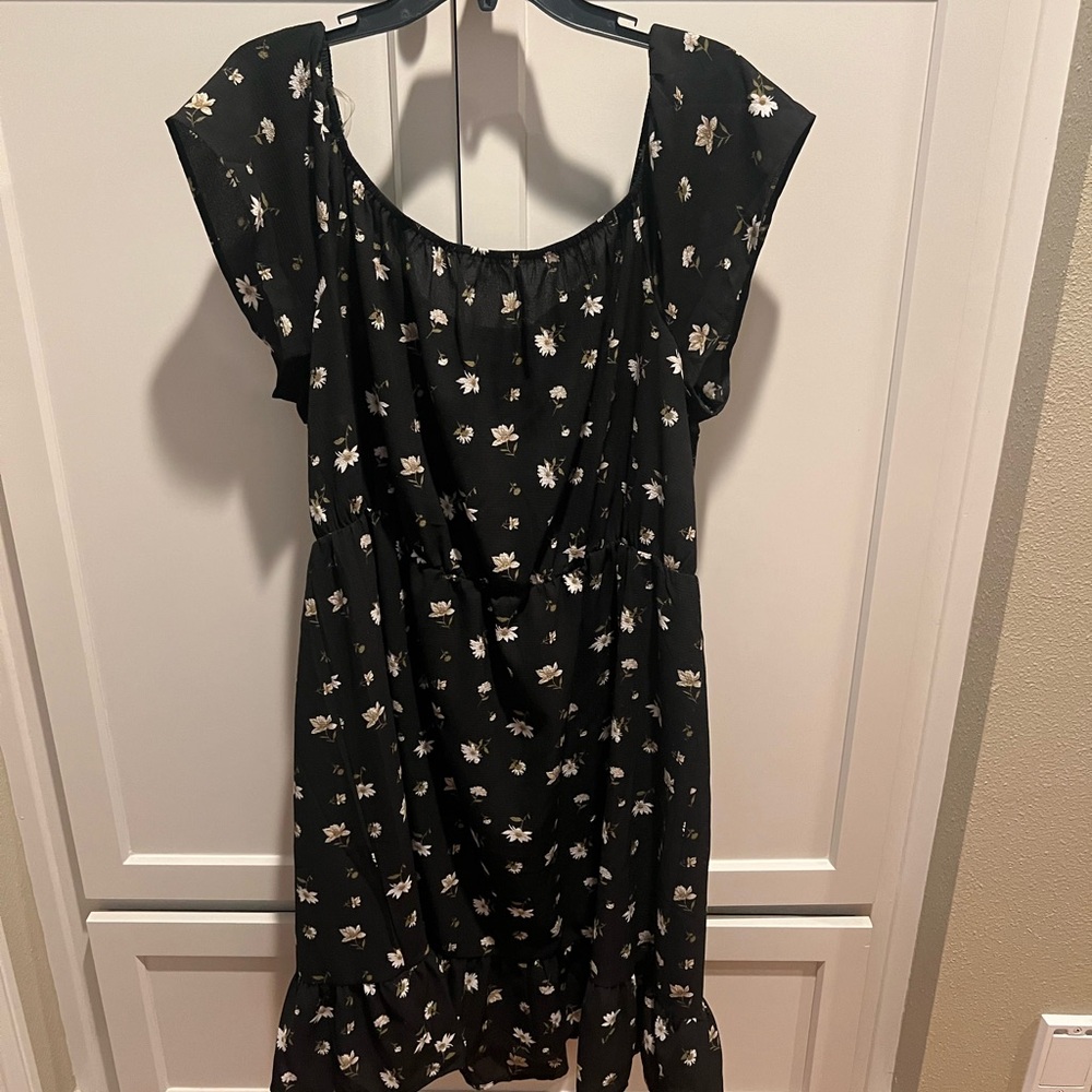 Floral Black Dress